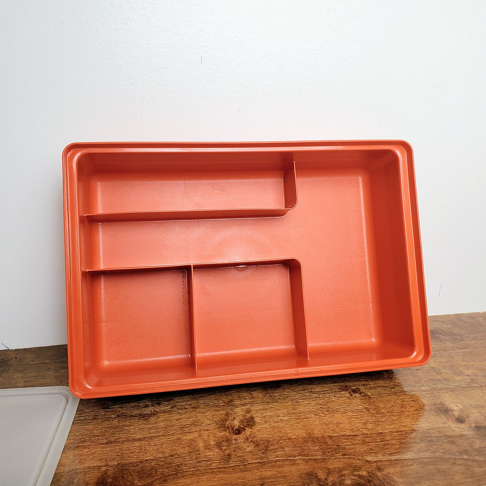 Vintage Tupperware TupperCraft 1421 Craft Storage Organizer Paprika Red USA