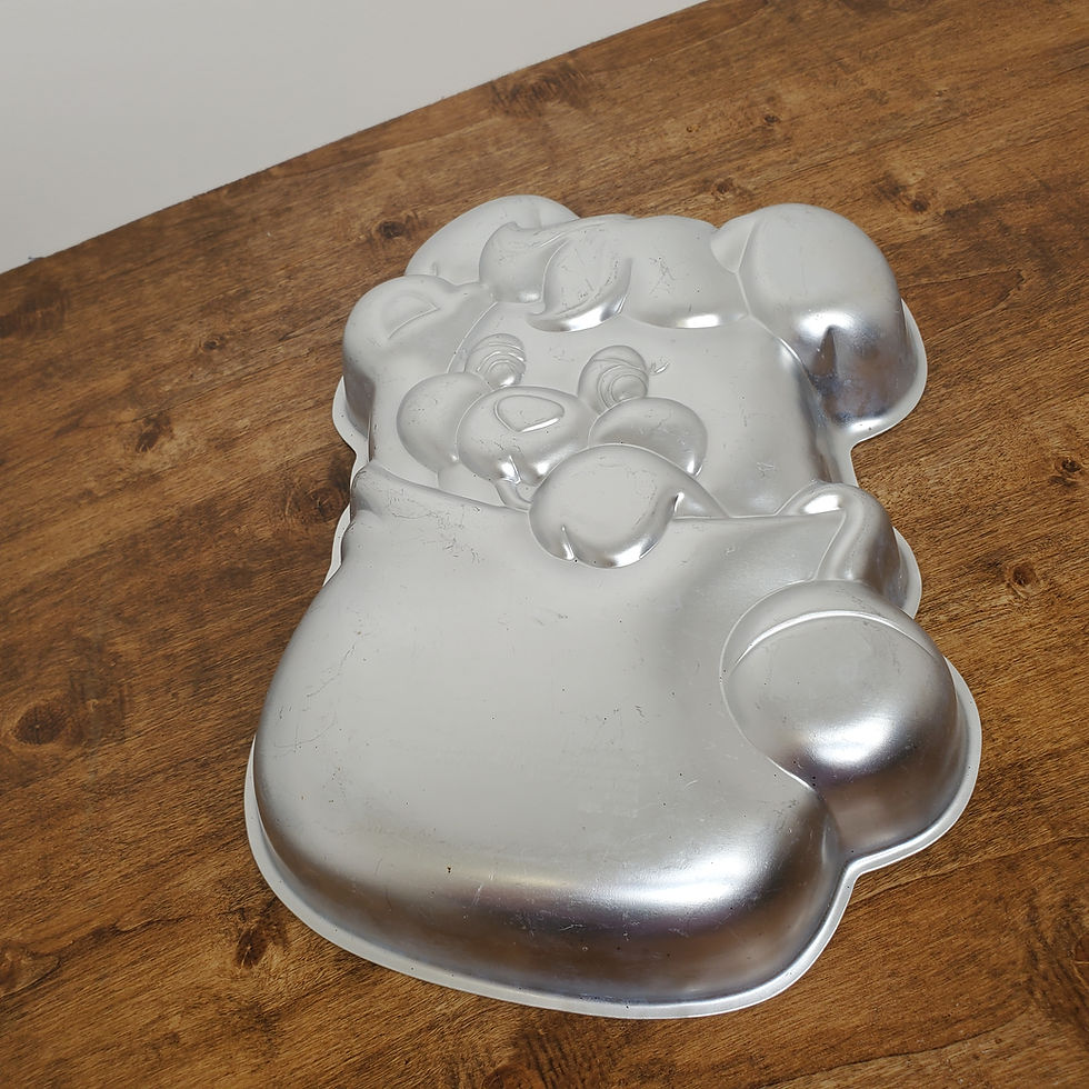 Thumbnail: Vintage Wilton 1985 Party Popples Bear Aluminum Cake Pan Mold #2105-2056