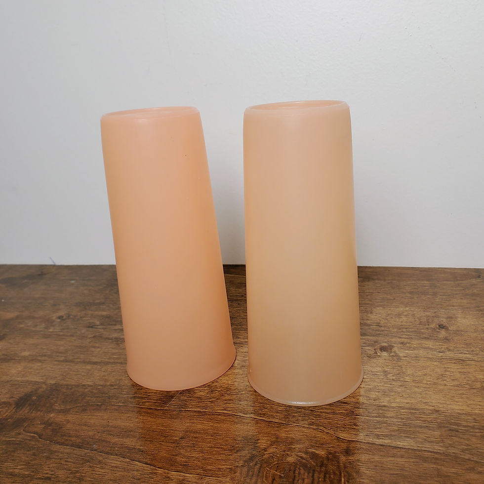 Thumbnail: Vintage Tupperware 107 Series Tumblers Pastel Orange 16 oz Set of 2