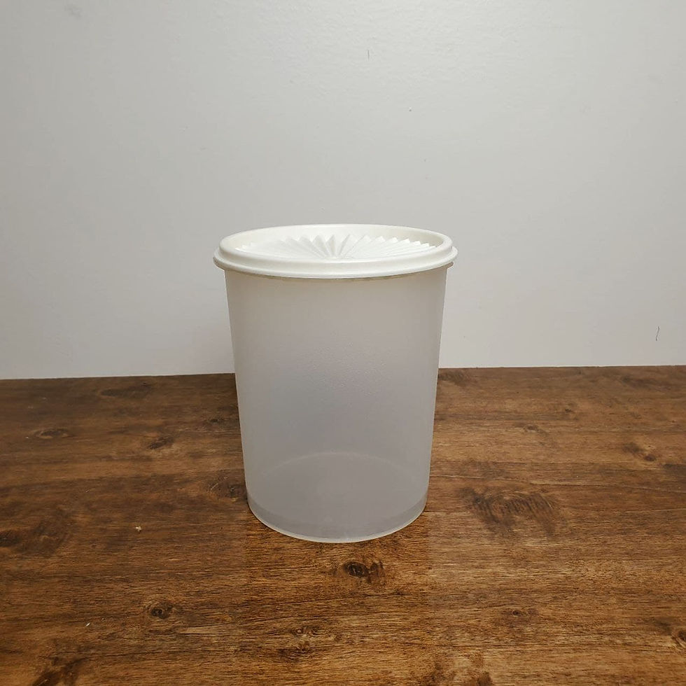Thumbnail: NEW! Tupperware Stacking Servalier Canister Container 8 cups Clear White 809