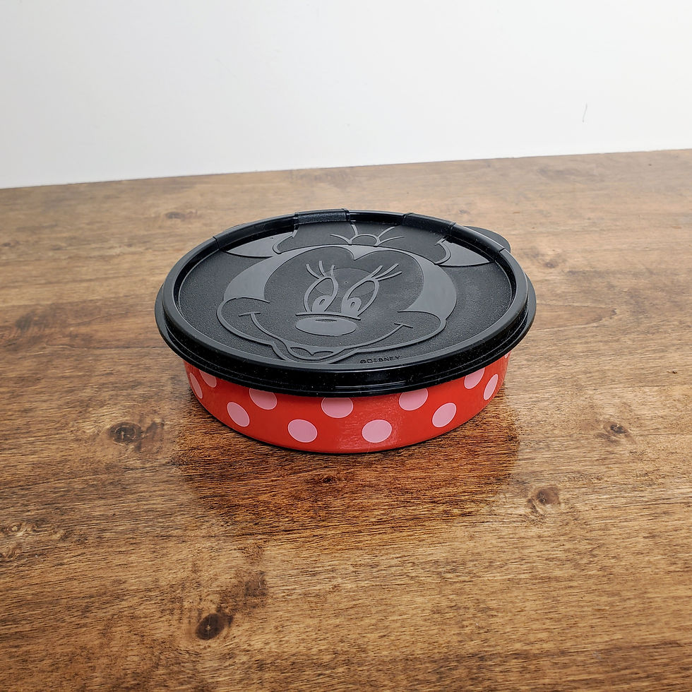 Thumbnail: Tupperware Big Wonders Bowl Cereal Salad Snack Containers Red w/ Black Minnie Mouse Lid 6403