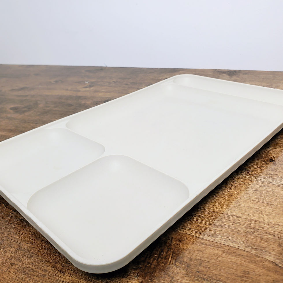 Thumbnail: Vintage Tupperware #1535 Divided Lunch Trays Paprika Red Beige Set of 2 Picnic