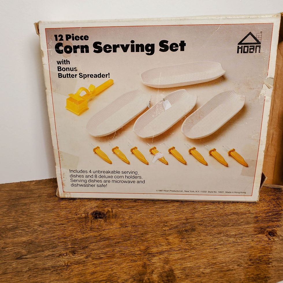 Thumbnail: Hoan Corn Serving Set Ceramic Unbreakable White 12 Piece 1987