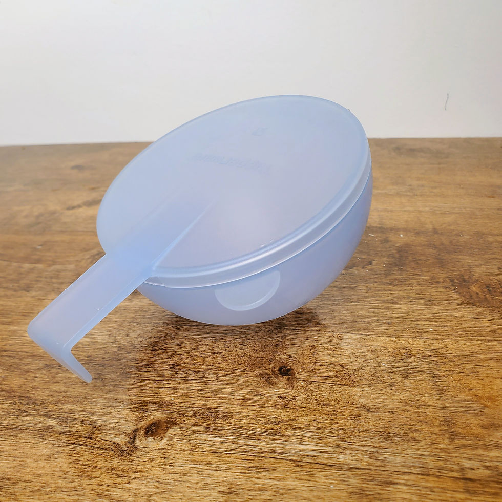 Vintage Tupperware Forget-Me-Not Hanging Refrigerator Bowl #5105 Clear Periwinkle Blue