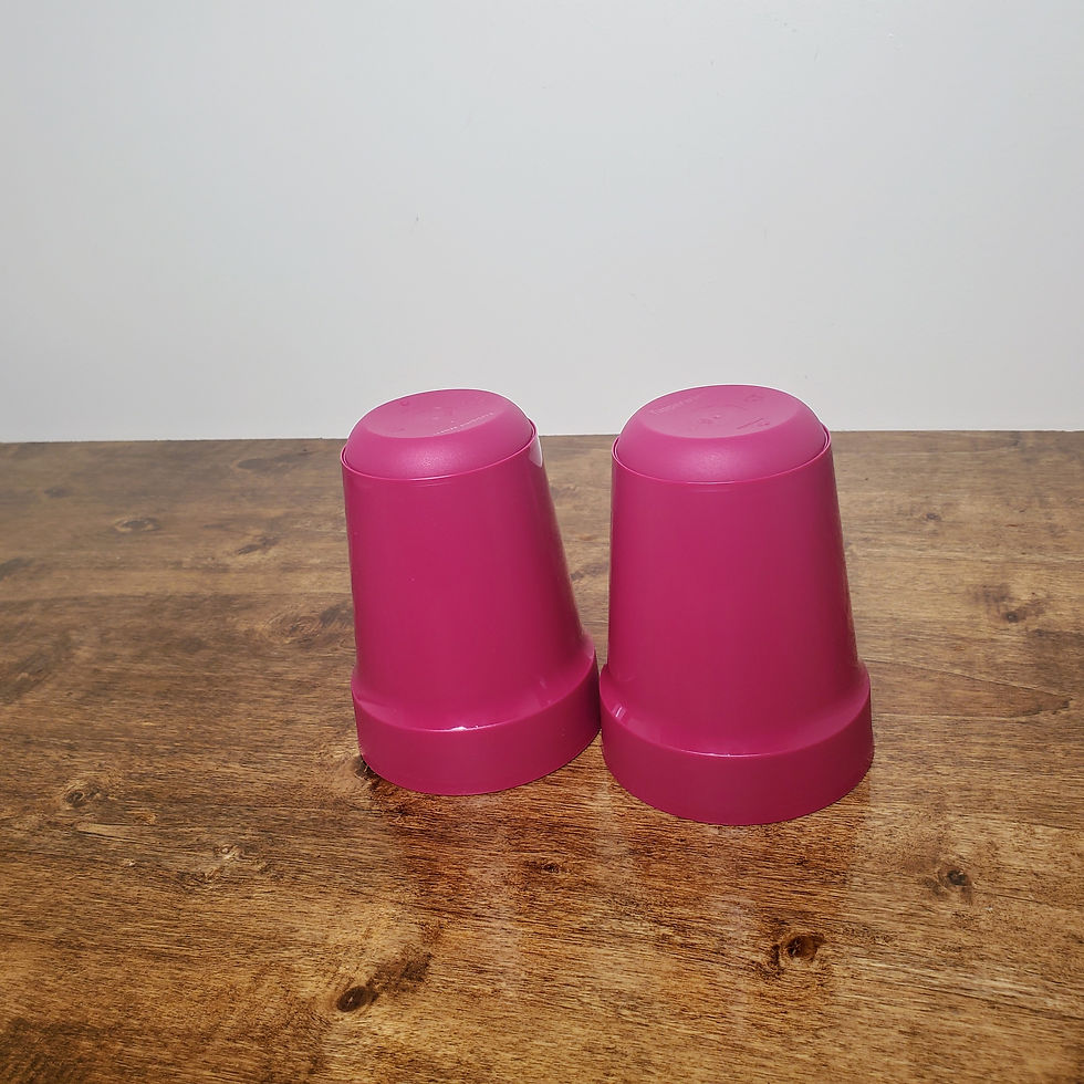 Thumbnail: Tupperware Aloha 16 oz Tumblers Berry Purple Set of 2 New
