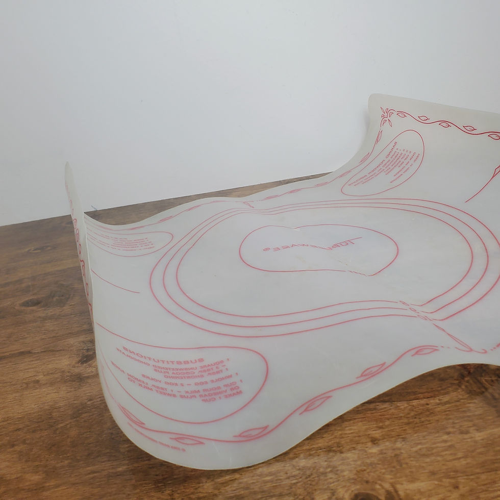 Thumbnail: Vintage Tupperware Pastry Mat 1965 Rolling Guide Baking Conversions Dough Mat Retro