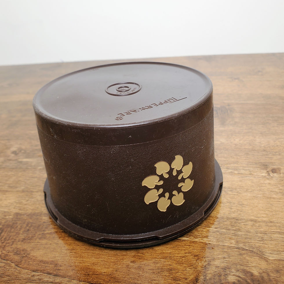 Thumbnail: MCM Vintage Tupperware #1298 Servalier Mushroom Canister 4 Cup Brown w/Lid