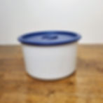 Tupperware Coffee Filter Canister White Container w/ Blue Lid 2709 Vintage Storage