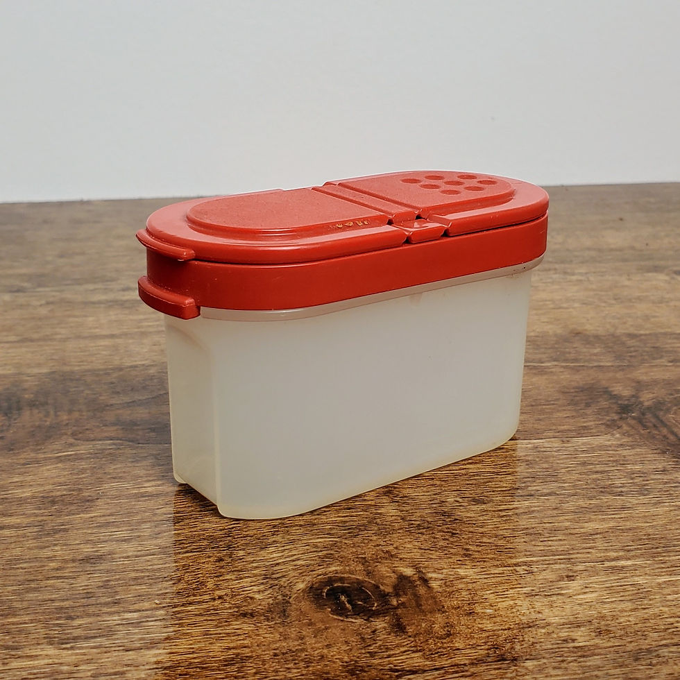 Thumbnail: Vintage Tupperware Spice Shaker – Salt or Pepper Container 1843 with Red Lid