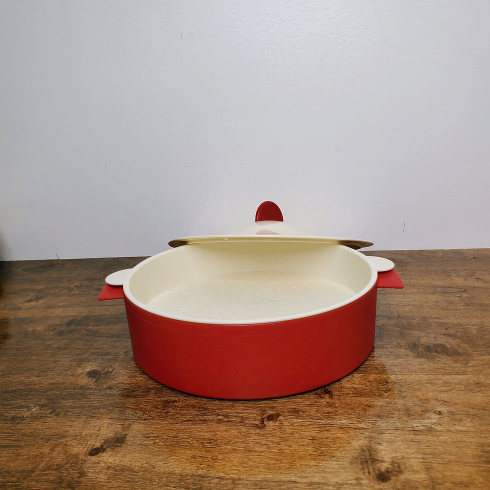Thumbnail: Tupperware Micro Steamer Microwave Rice Vegetable Cooker #3592 Red White