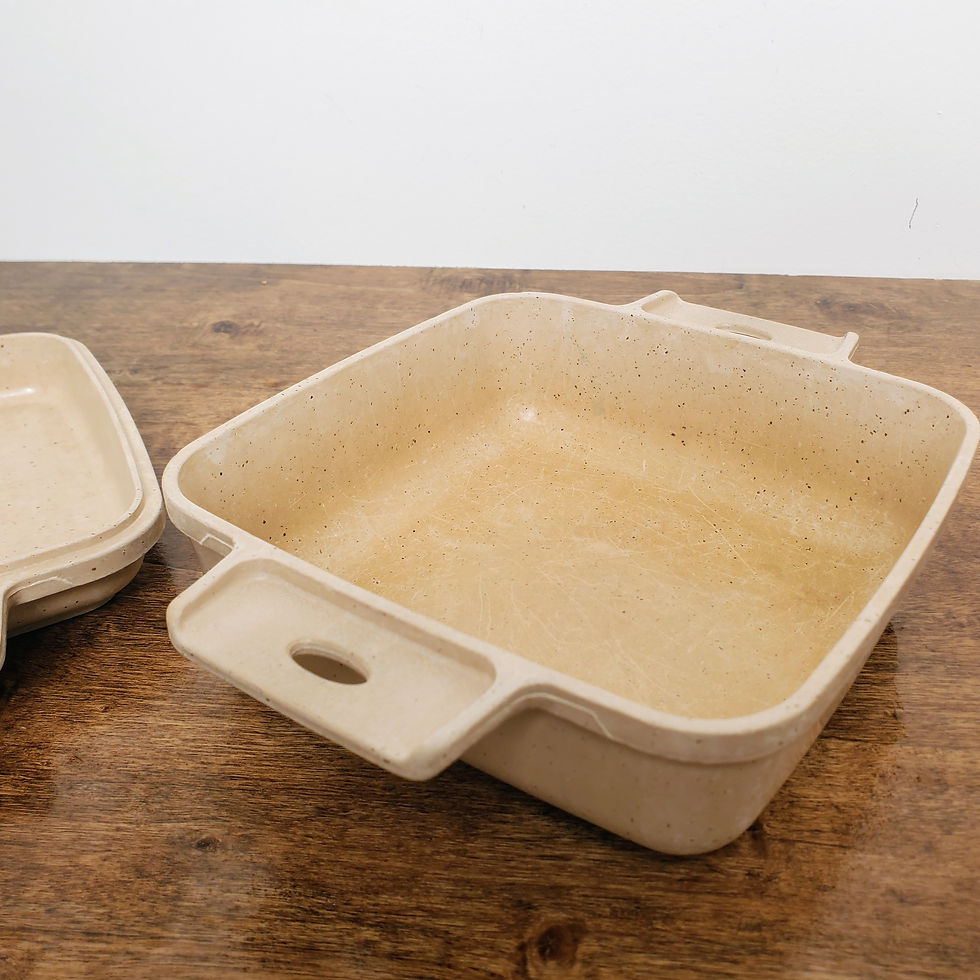 Thumbnail: LittonWare Microwave Oven Casserole Dish 1 Qt Square 39275 Divided Lid 39274