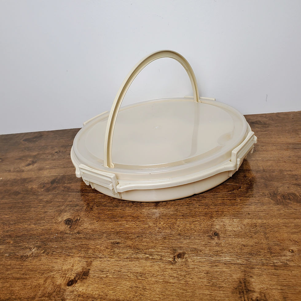 Thumbnail: Vintage Divided Vegetable Relish Tray 12" With Lid & Carry Handle