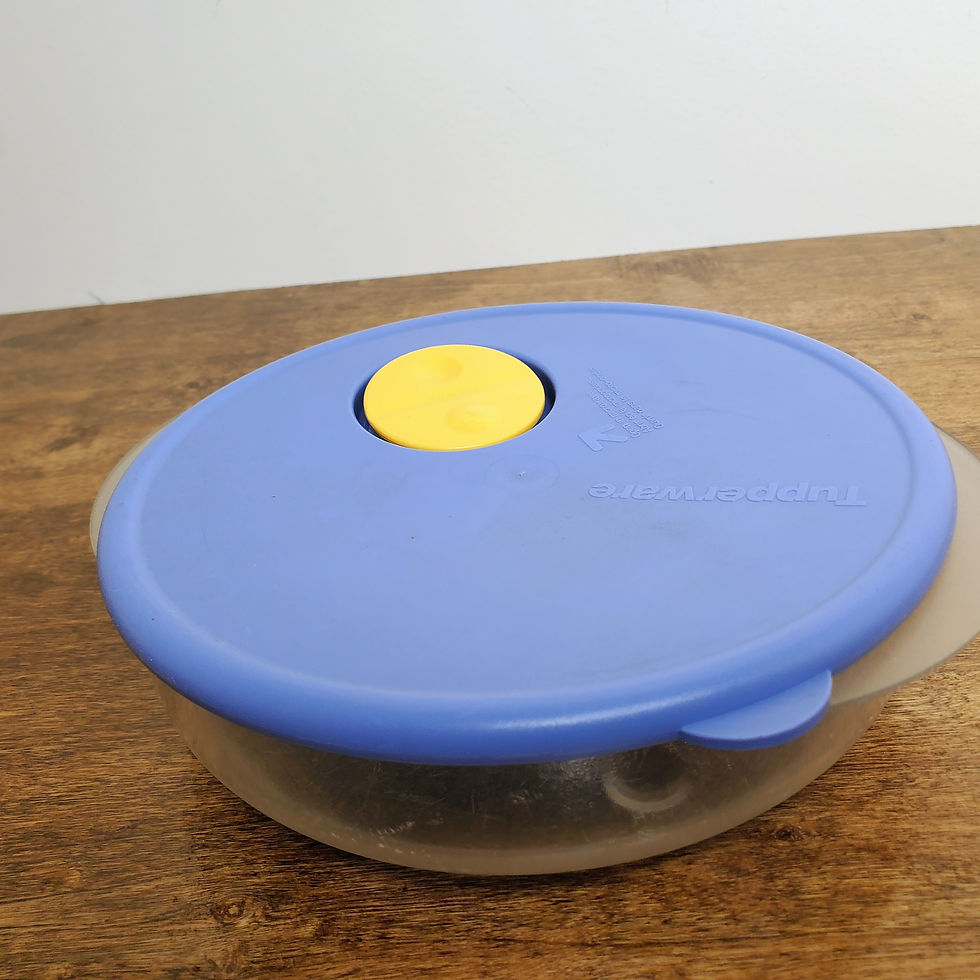 Thumbnail: Vintage Tupperware Rock N Serve 4521 3702 Divided Microwave Container Blue Lid