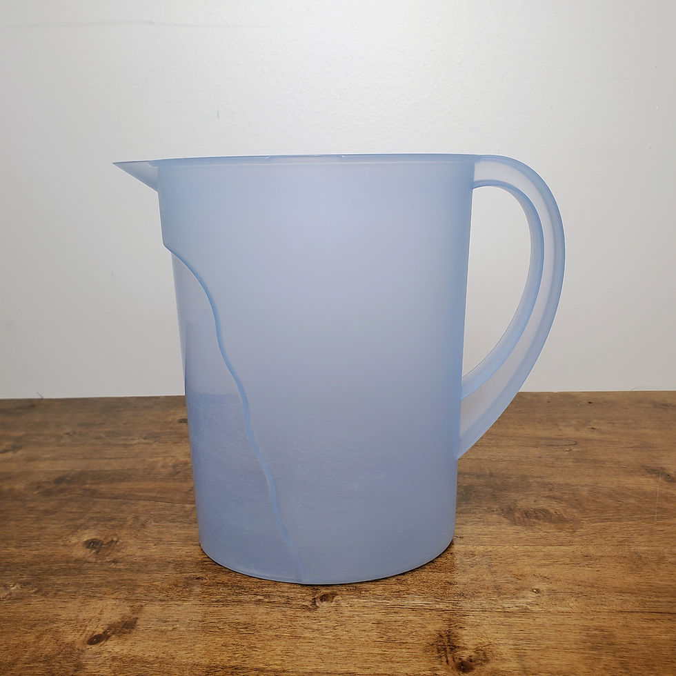 Thumbnail: Vintage Tupperware 1 Gallon Impressions Pitcher #4433 Baby Blue No Lid