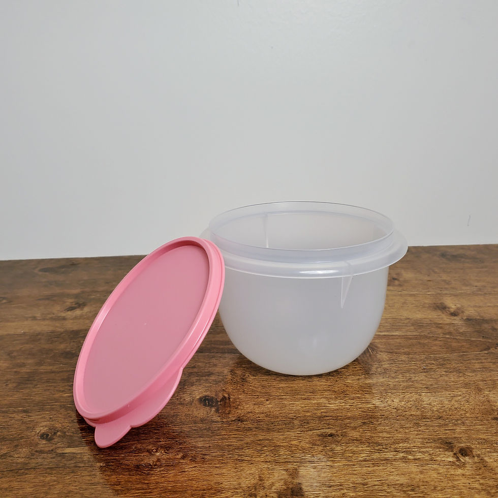 Thumbnail: New Tupperware 4 Cup Clear Mixing Bowl #270 Pink Seal Lid Vintage Kitchen Storag