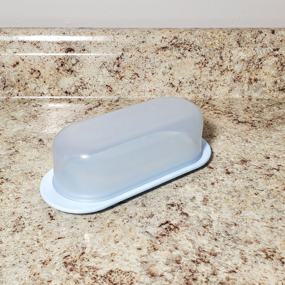 Tupperware Butter Dish 5079 Sheer Lid 5080 Base Caribean Aqua Blue