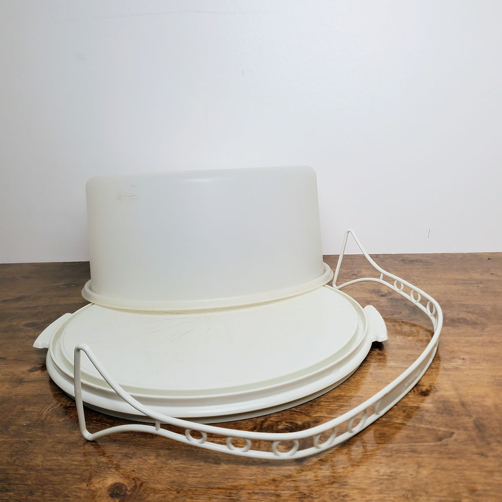 Thumbnail: Vintage Tupperware Cake Carrier Pie Taker Storage Container #1257 1256 AS IS