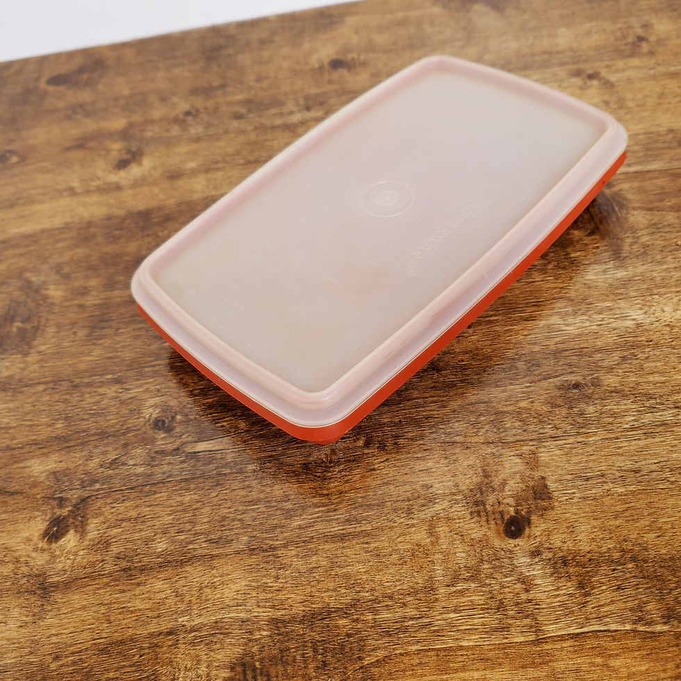 Thumbnail: Tupperware #816 Deli Keeper Paprika Red Vintage Storage Container Clear Lid