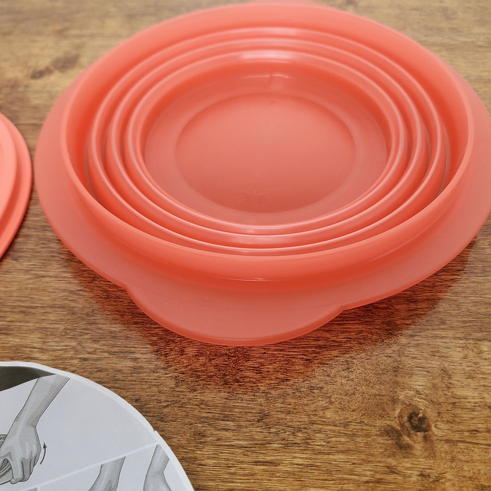 Thumbnail: New Red-Orange Tupperware Flat Out Bowl #5452 with Seal #5454 — 3 Cup Collapsible