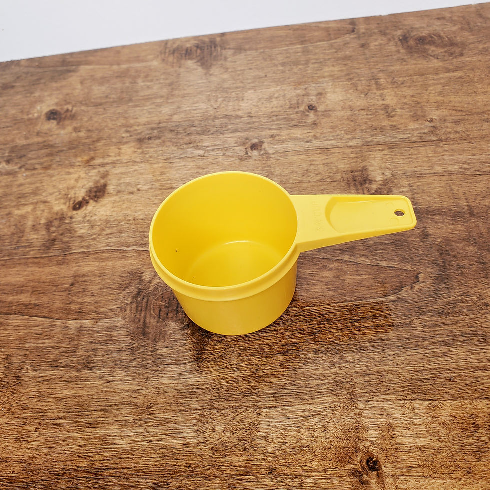 Thumbnail: Vintage Tupperware Yellow 3/4 Cup Measuring Cup