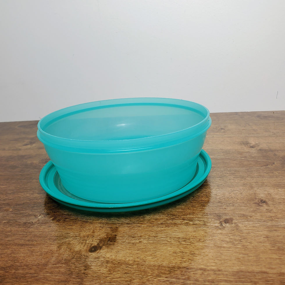 Thumbnail: Vintage Tupperware Stuffables Bowl 6 Cup Container Teal Blue #5316 w/ Seal Lid #5319