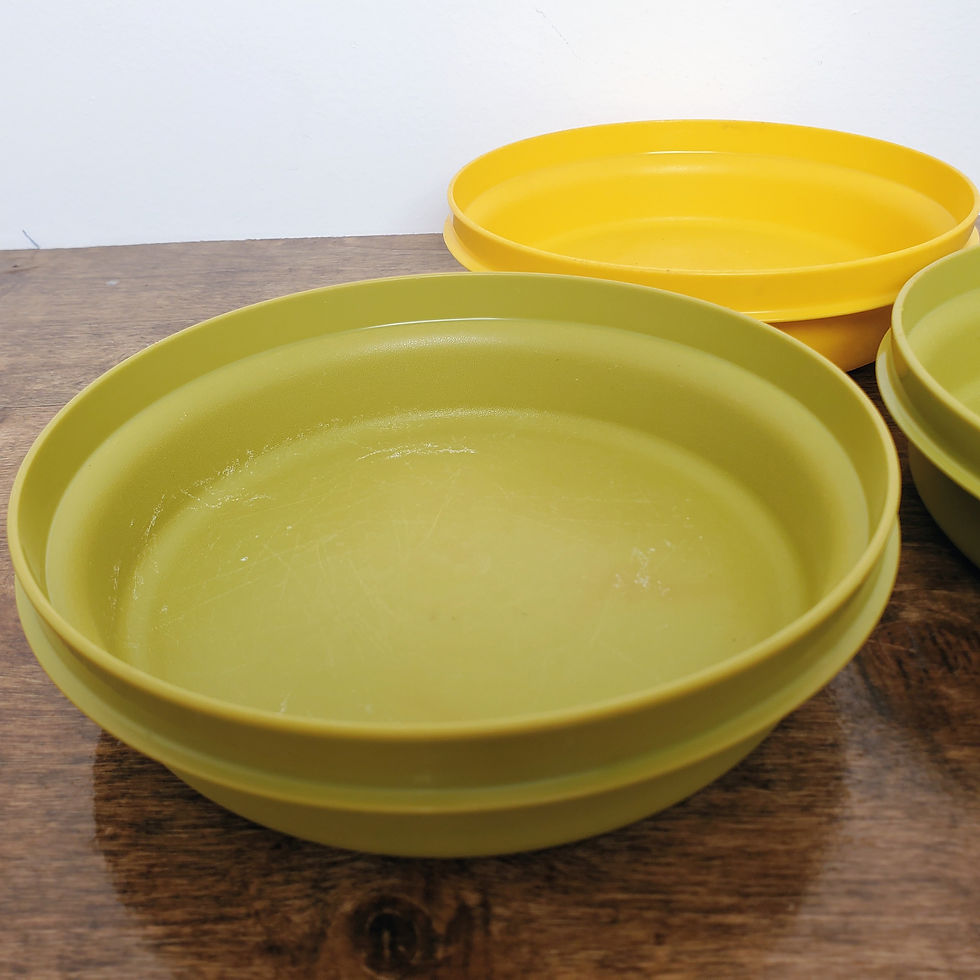 Thumbnail: Vintage Tupperware 1206 Bowls Set of 3 Harvest Avocado Green Yellow 1970s