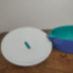Tupperware Micro Steamer #3066 Rice & Vegetable Cooker Blue Teal Microwave