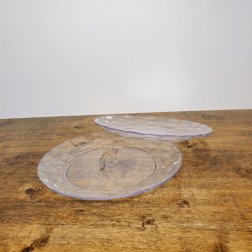 Tupperware Ice Prisms Plates 8” Round Sheer Reusable Dessert Dinnerware 5800 Set of 2