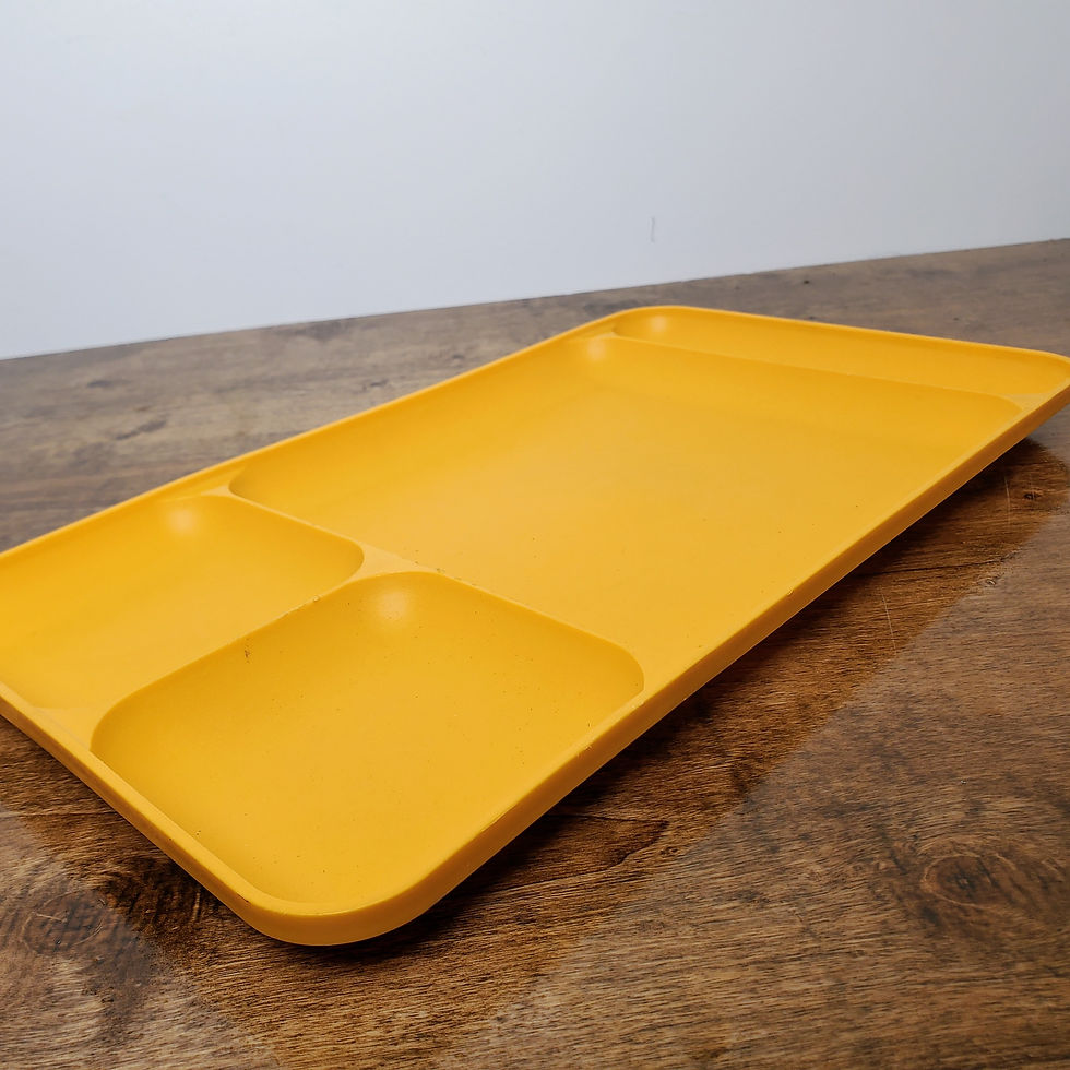 Vintage Tupperware #1535 Divided Lunch Tray Set 2 Paprika Red Harvest Gold Picnic