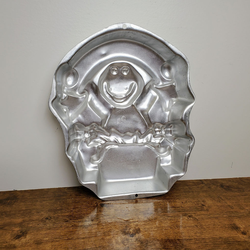 Thumbnail: Vintage WILTON 1998 Barney Dinosaur cake pan 2105-3450 Birthday Party Dino