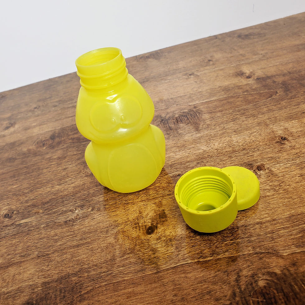 Thumbnail: Tupperware Kids Water Bottle 12oz Flip Top Eco Penguin Yellow 6" USA Made