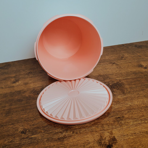 Tupperware Pastel Pink 12 Cups Servalier Canister 807 Lid