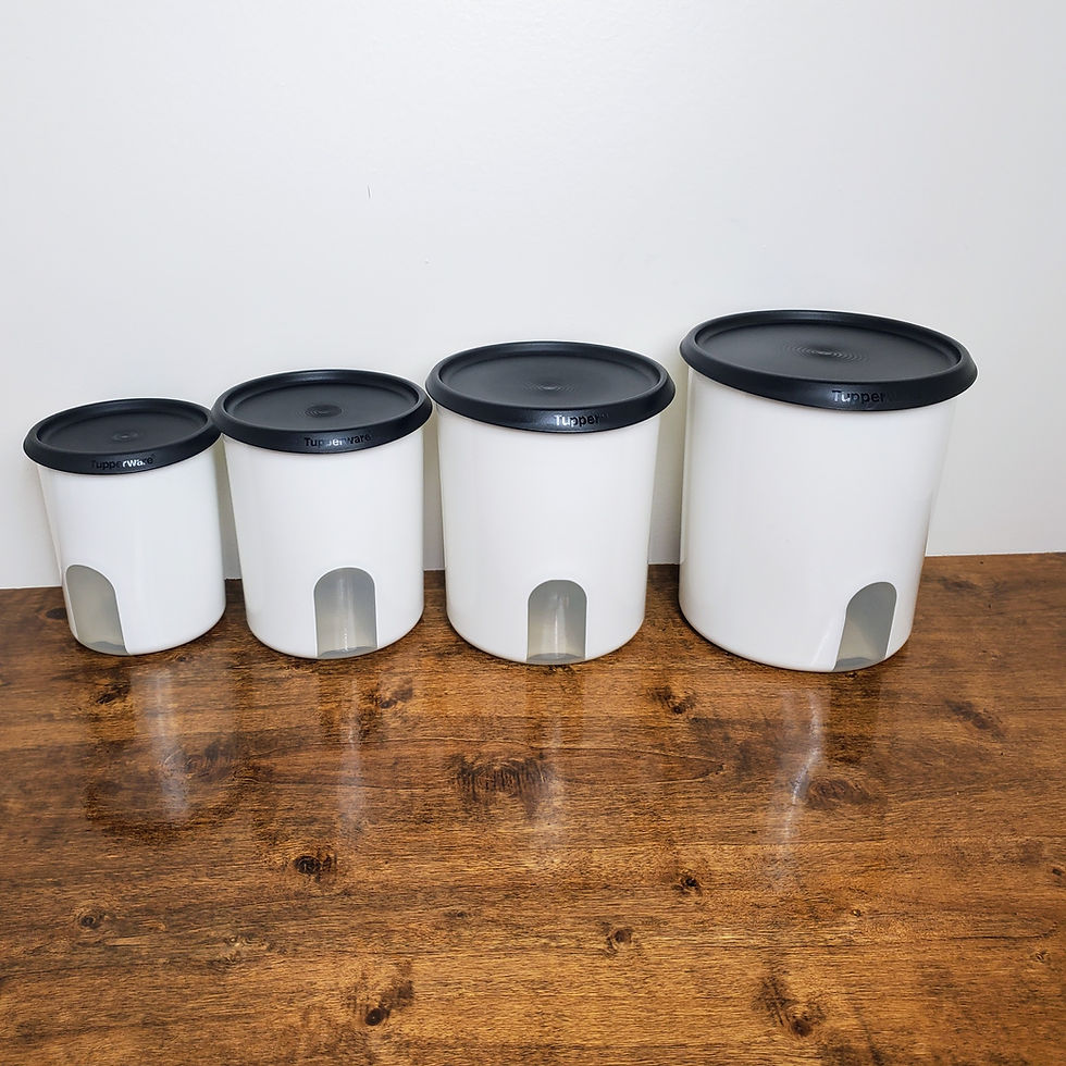 Thumbnail: Tupperware Reminder Canister 4 pc Large Set Black  One Touch