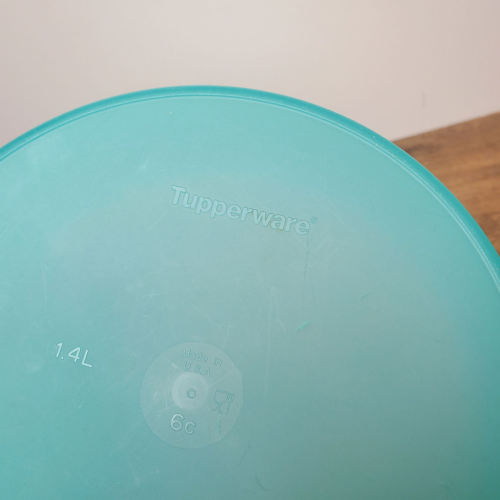 Thumbnail: Vintage Tupperware Stuffables Bowl 6 Cup Container Teal Blue #5316 w/ Seal Lid #5319