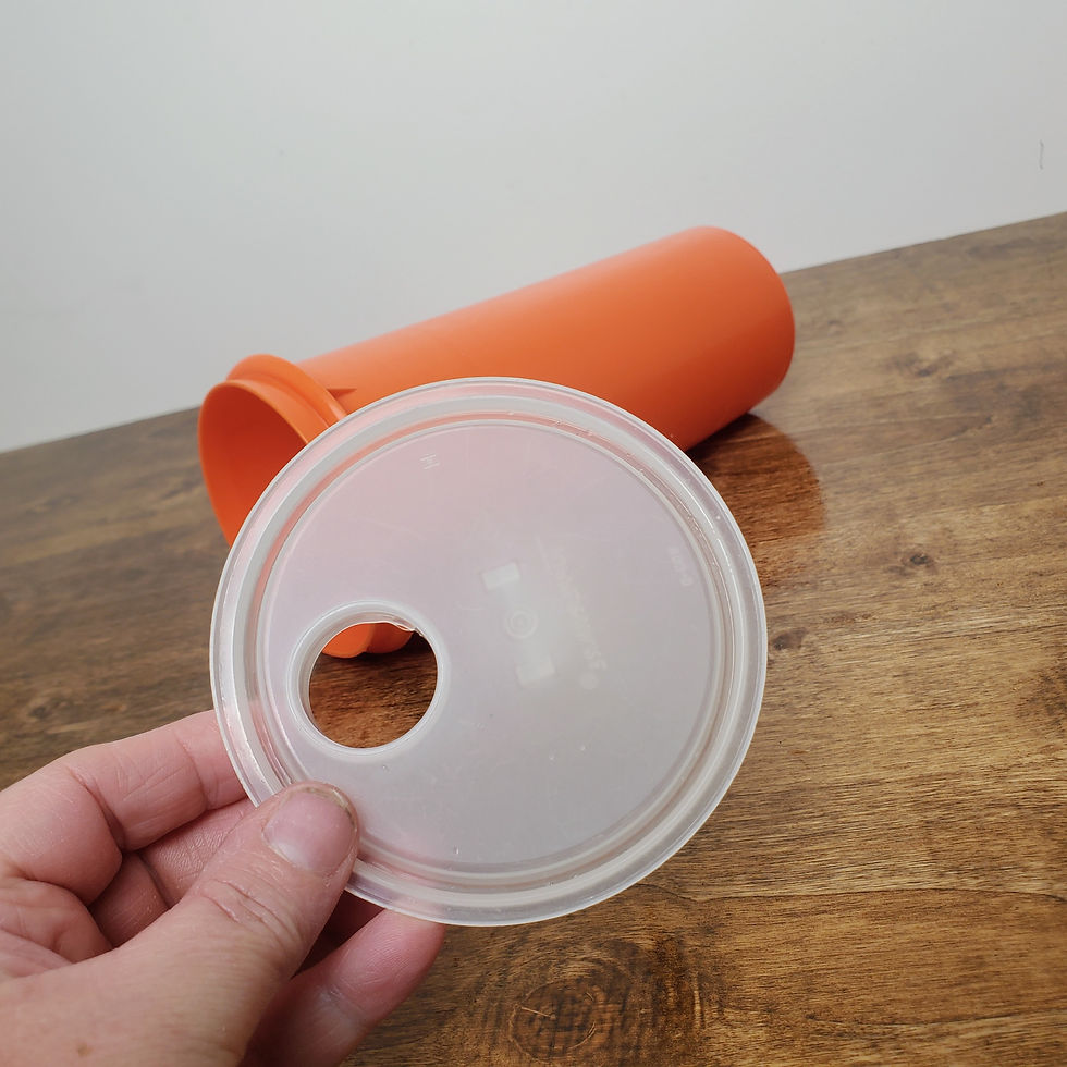 Thumbnail: Vintage Tupperware 32 Oz Orange Drink Container #262 Flip Top Lid #603 1970s Retro