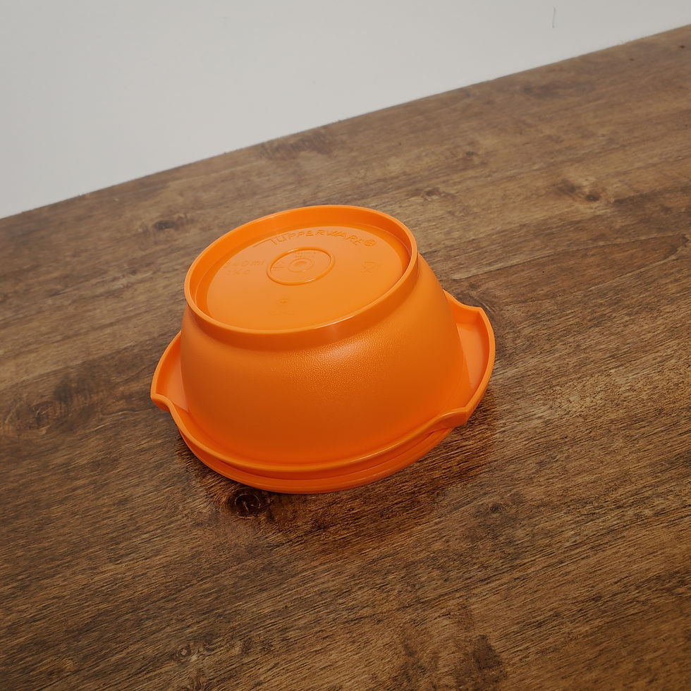 Thumbnail: Tupperware Servalier 1323 Snack Sugar Bowl 10 Oz Harvest Orange Starburst Lids