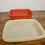 Thumbnail: Vintage Tupperware 1518 1519 Red Paprika Marinade Container Storage Dish Lid