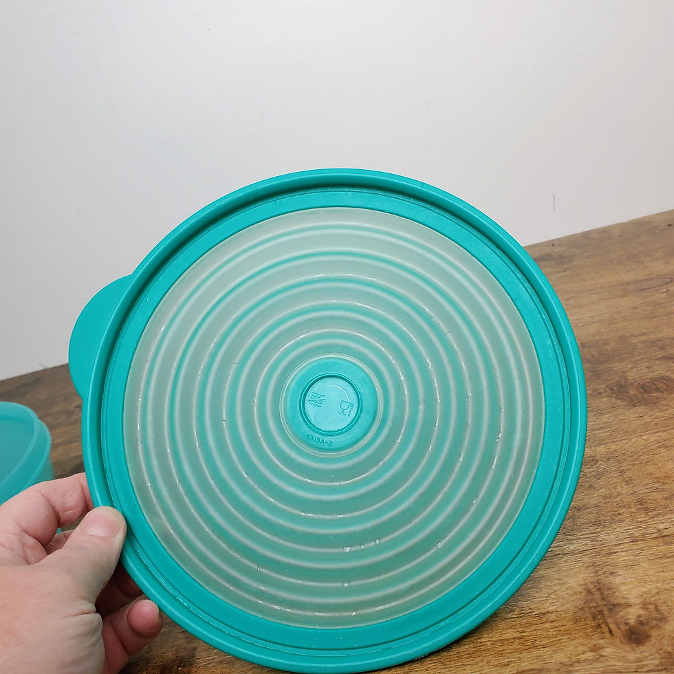 Thumbnail: Vintage Tupperware Stuffables Bowl 6 Cup Container Teal Blue #5316 w/ Seal Lid #5319