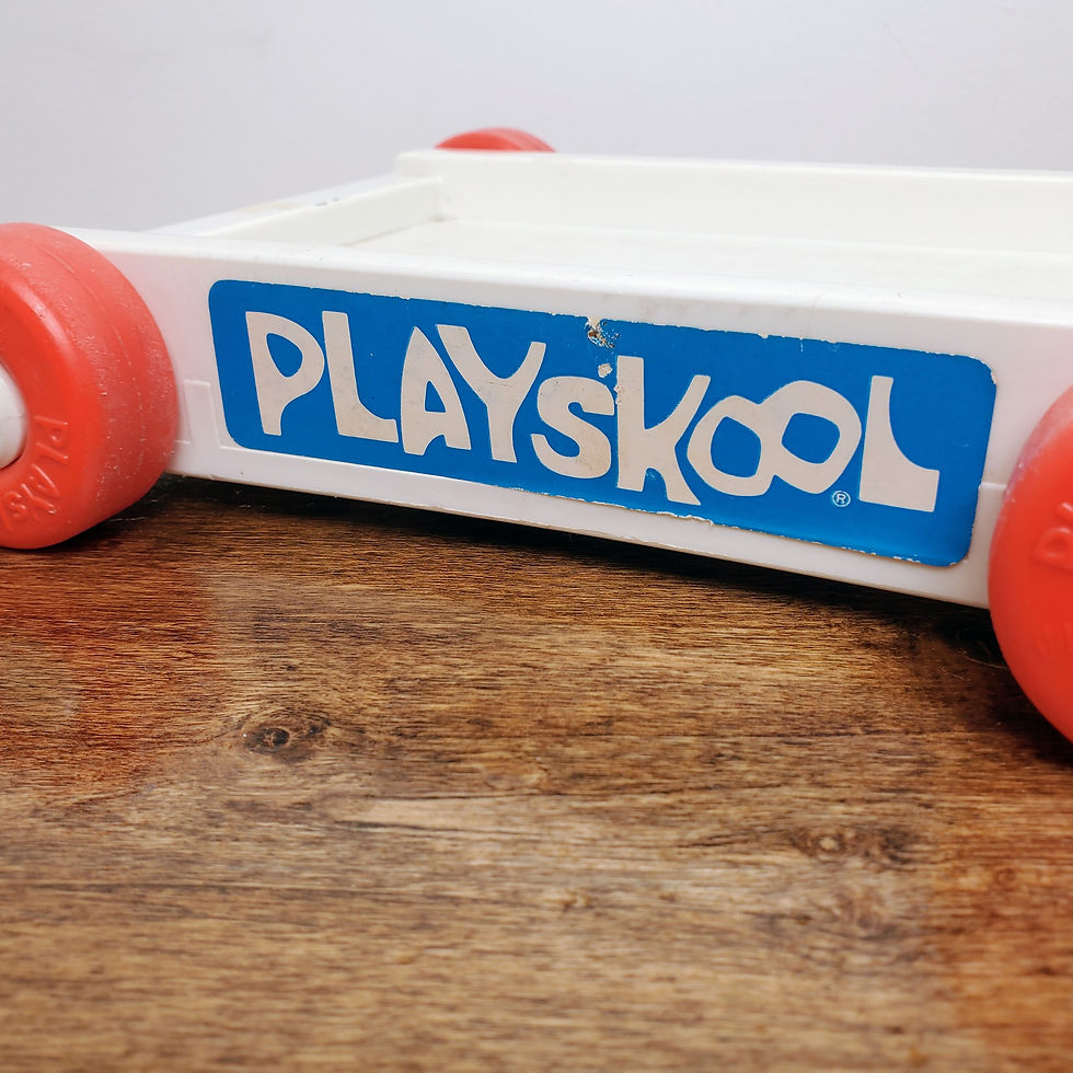 Vintage 1970s Playskool Pull Wagon Toy Red Wheels #301 – Wagon Only No Blocks