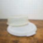 Vintage Tupperware Pie Keeper Carrier #719 White 2-Piece Pie Taker AS IS