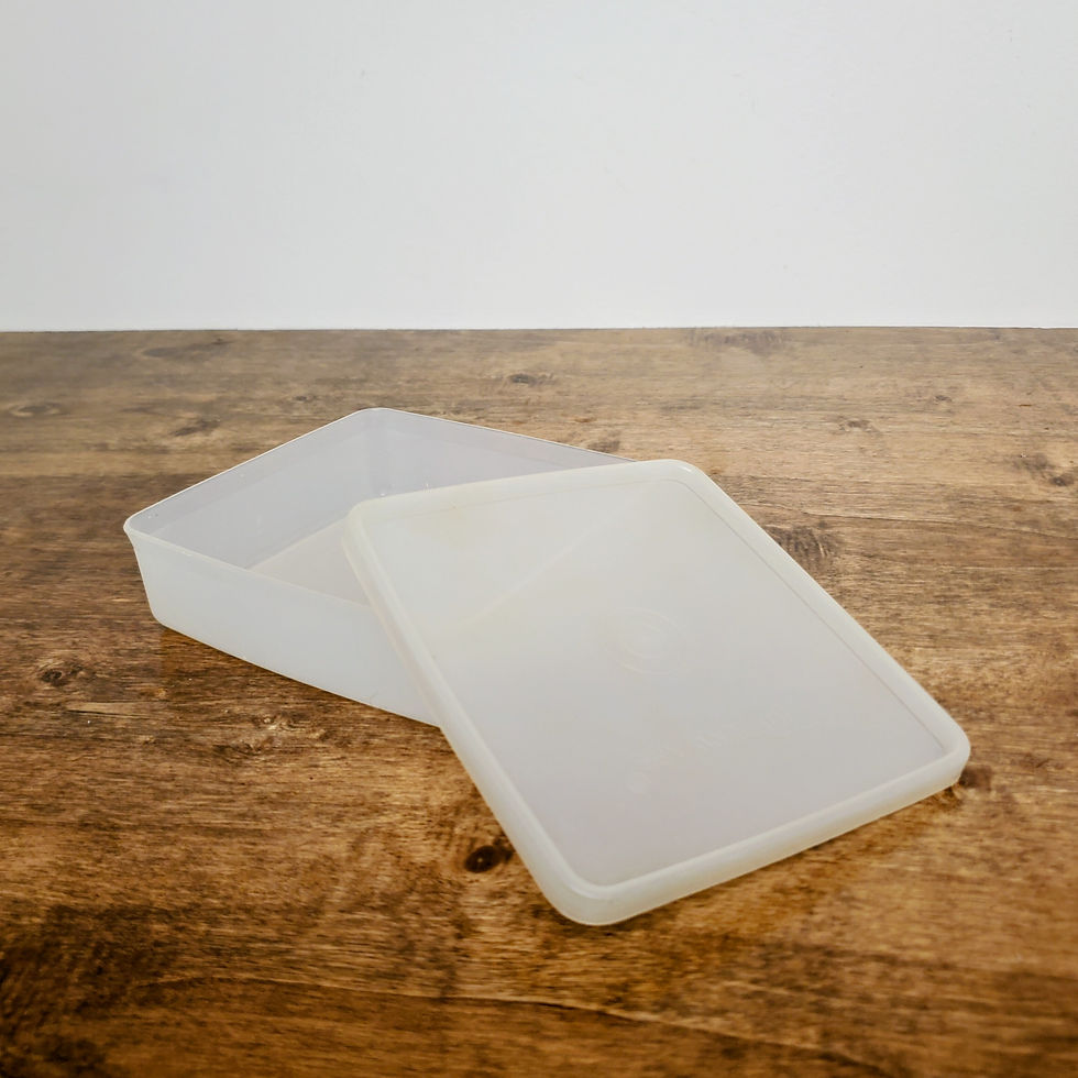Thumbnail: Vintage Tupperware Square-A-Way Sandwich Keeper #670 – Sheer Lid & Base