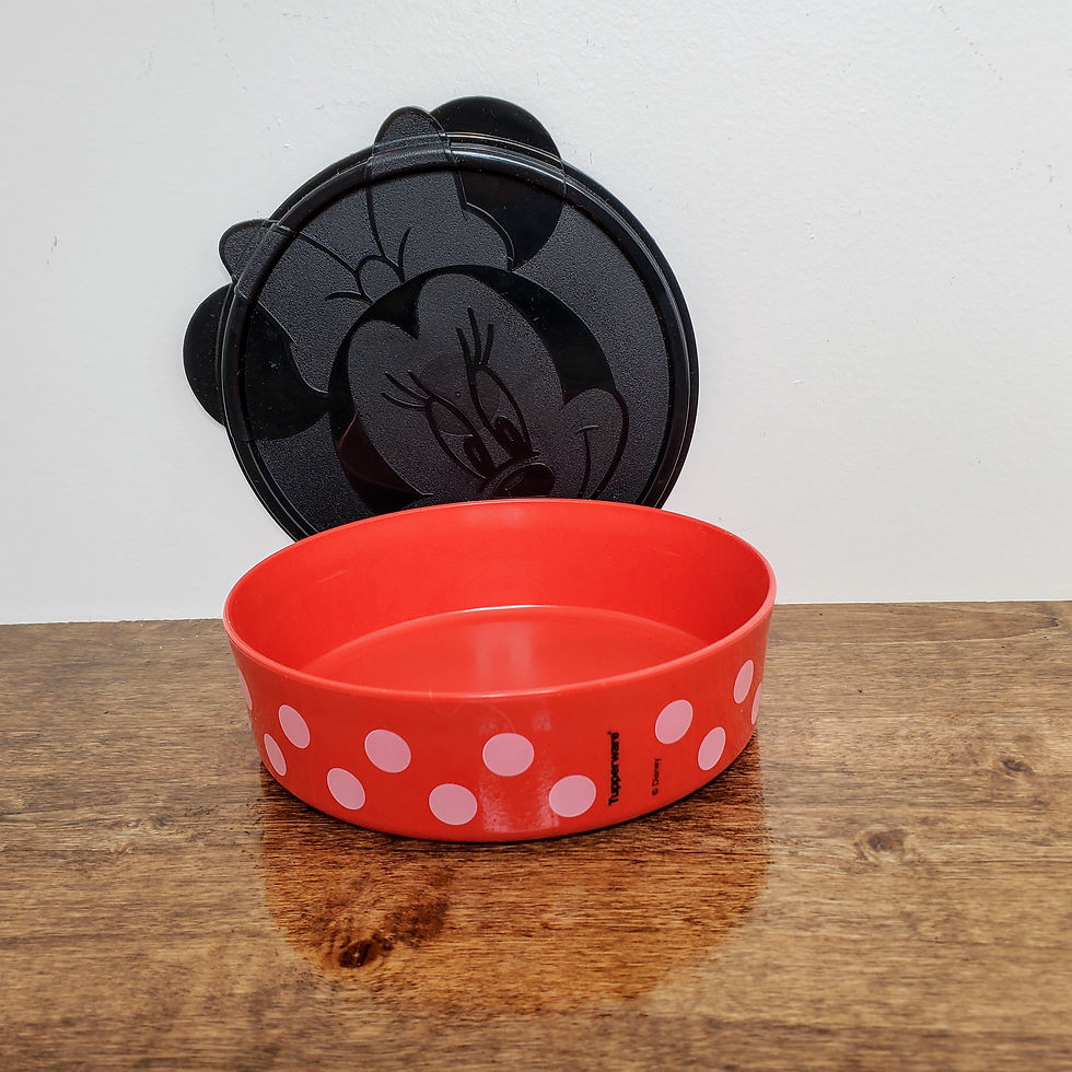 Tupperware Big Wonders Bowl Cereal Salad Snack Containers Red w/ Black Minnie Mouse Lid 6403
