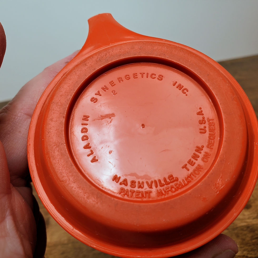 Thumbnail: VTG Aladdin Synergetics Stackable Double Wall Mugs Set of 2 Orange USA 8oz