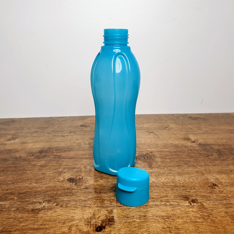 New Tupperware Eco Water Bottle - 16oz (500ml) Flip top 9104 Blue