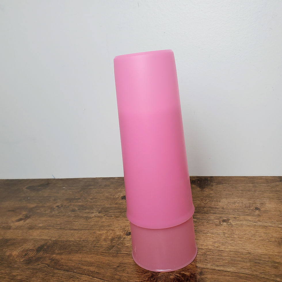 Tupperware #107 Tall Tumbler Cups 16oz Pink Set of 2 Vintage 1970s