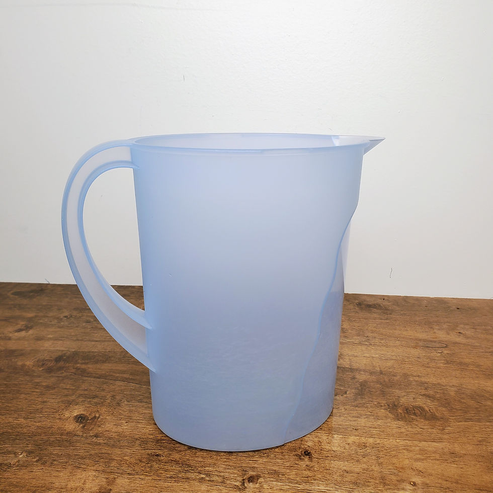 Thumbnail: Vintage Tupperware 1 Gallon Impressions Pitcher #4433 Baby Blue No Lid