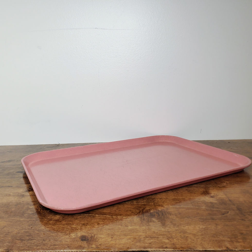 Thumbnail: Vintage Cambro Camtray Flamingo Pink 20x15 Fiberglass Cafeteria Tray MCM USA