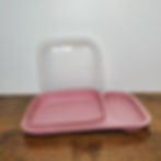 Thumbnail: Tupperware Meal Mates Divided Tray w/ Lid #1837 Dusty Rose Lunch Snack Container Vintage