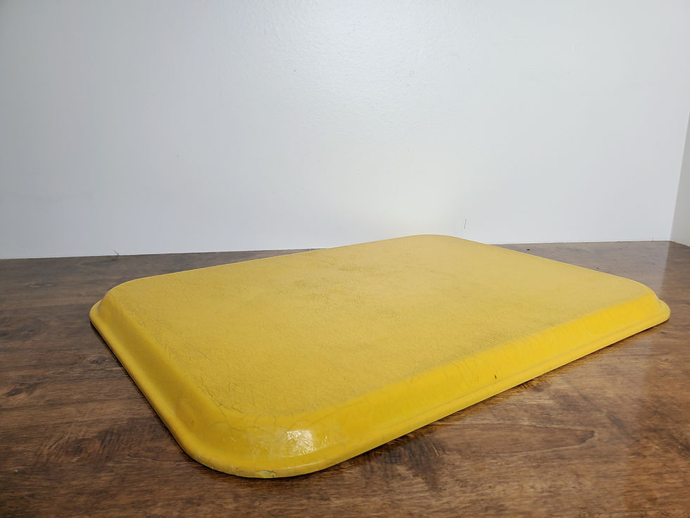 Thumbnail: Vintage MCM Cambro Camtray Yellow Gold Fiberglass Cafeteria Serving Tray 20x15