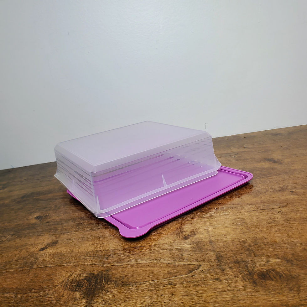 Thumbnail: Tupperware Snack Stor 9" Square Container #5352 Mulberry Pink Brand New